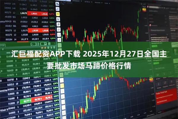 汇巨福配资APP下载 2025年12月27日全国主要批发市场马蹄价格行情